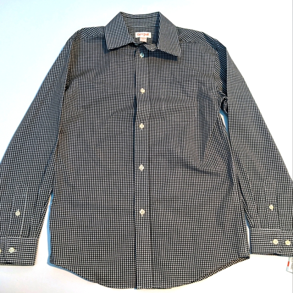 NWTCat & Jack Button Down Dress Shirt Boys Sz 8-10